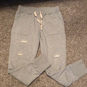 Distressed joggers